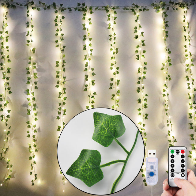 The Original Ivy Leaf Fairy Lights Curtain