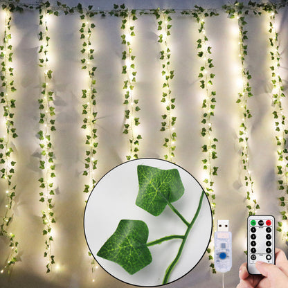 The Original Ivy Leaf Fairy Lights Curtain