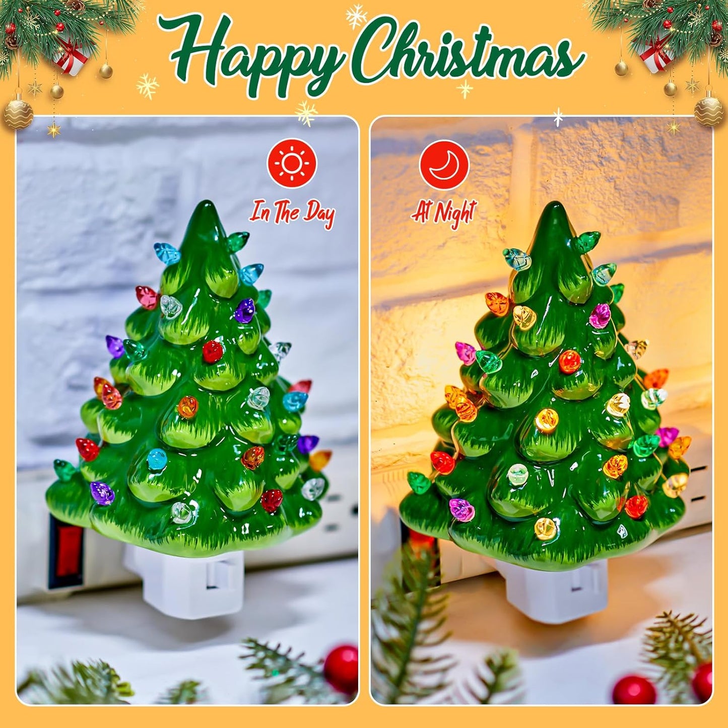 Christmas Tree Night Light & Bedside Lamp