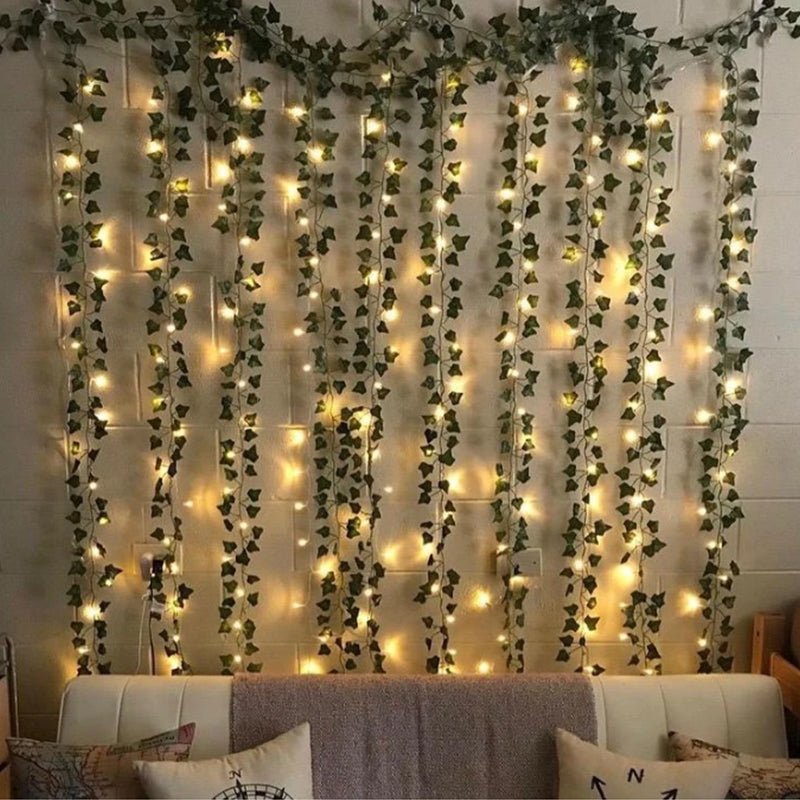 The Original Ivy Leaf Fairy Lights Curtain