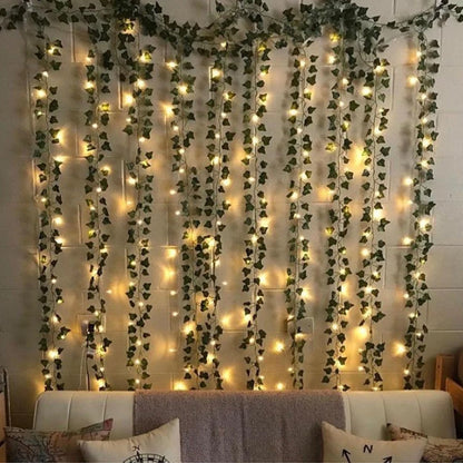 The Original Ivy Leaf Fairy Lights Curtain