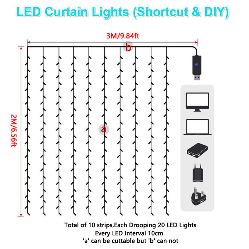 The Original Ivy Leaf Fairy Lights Curtain