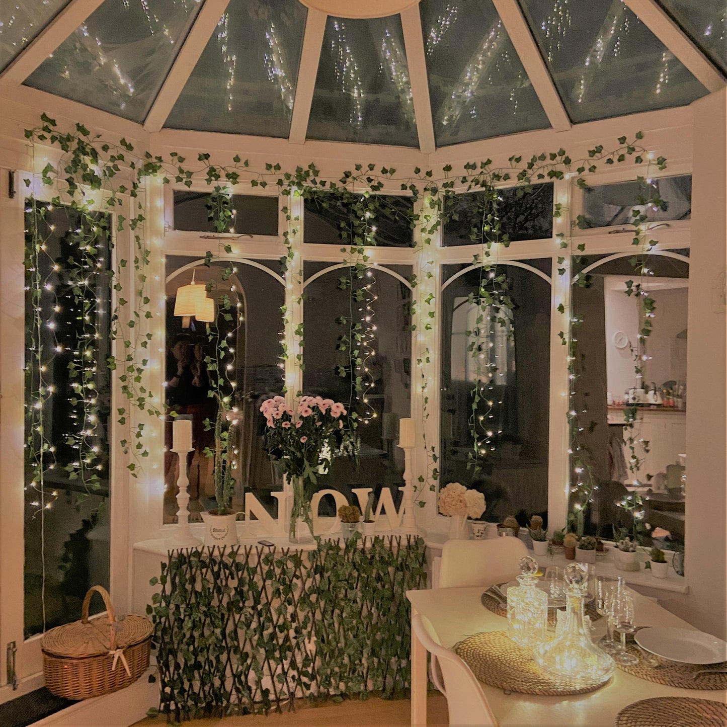 The Original Ivy Leaf Fairy Lights Curtain